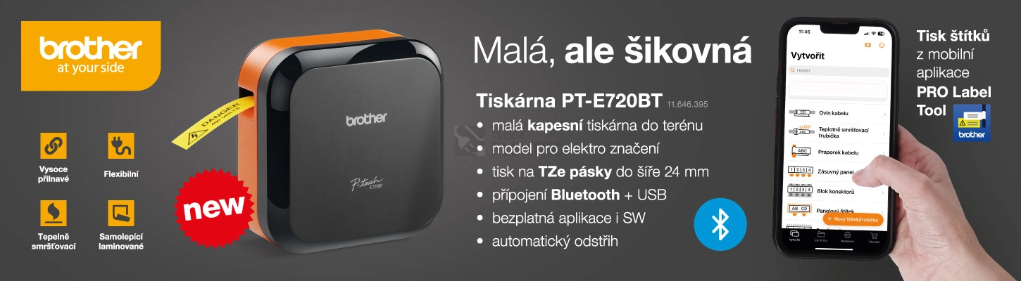 Obrázek produktu Štítkovač Brother CUBE Pro Bluetooth PTE720BT 3