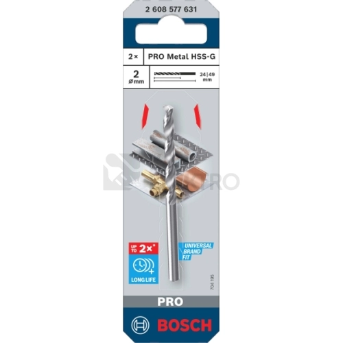 Vrták do kovu PRO Metal HSS-G 2x24x49 mm Bosch 2.608.577.631