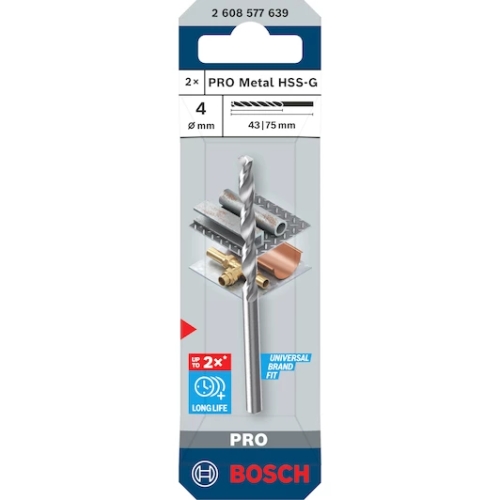 Vrták do kovu PRO Metal HSS-G 4x43x75 mm Bosch 2.608.577.639