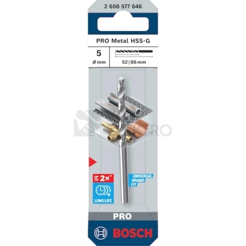Vrták do kovu PRO Metal HSS-G 5x52x86 mm Bosch 2.608.577.646