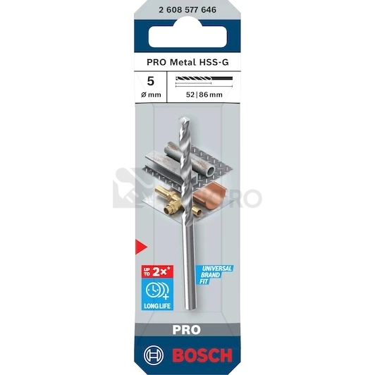 Obrázek produktu Vrták do kovu PRO Metal HSS-G 5x52x86 mm Bosch 2.608.577.646 0