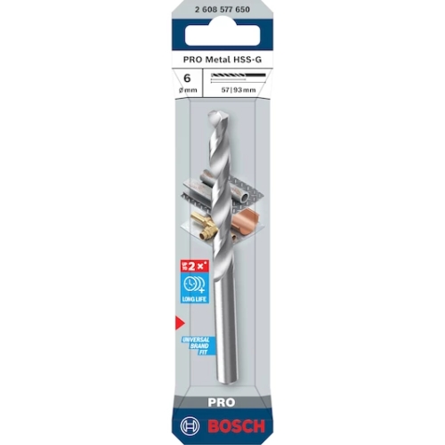 Vrták do kovu PRO Metal HSS-G 6x57x93 mm Bosch 2.608.577.650