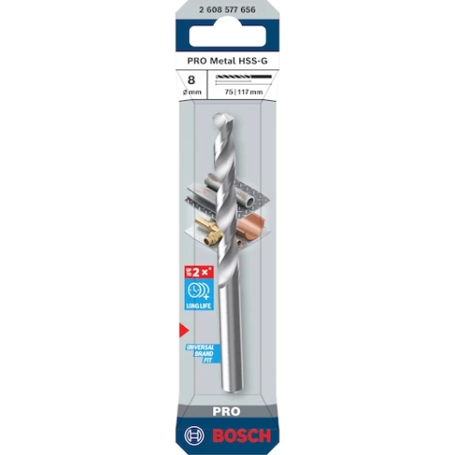 Vrták do kovu PRO Metal HSS-G 8x75x117 mm Bosch 2.608.577.656