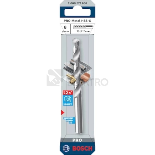 Vrták do kovu PRO Metal HSS-G 8x75x117 mm Bosch 2.608.577.656