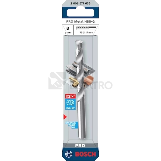 Obrázek produktu Vrták do kovu PRO Metal HSS-G 8x75x117 mm Bosch 2.608.577.656 0