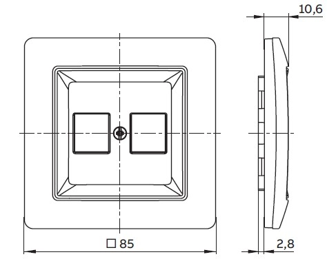 ABB Zoni kryt datové zásuvky matná černá 5014T-A02018 237 (2CHT292018A4237) (obrázek 4)