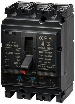 Obrázek produktu Jistič ETI NBS-TMD 250/3L 200A 3P 004673071 0
