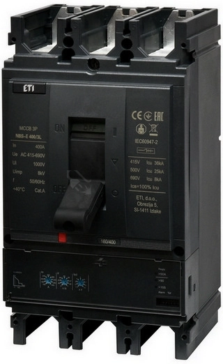 Obrázek produktu Jistič ETI NBS-E 400/3L 400A 3P 004673109 0