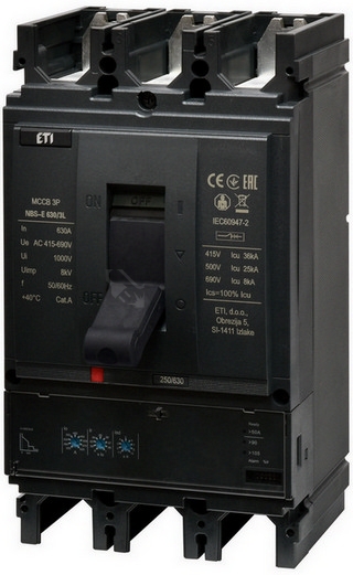 Obrázek produktu Jistič ETI NBS-E 630/3L 630A 3P 004673139 0