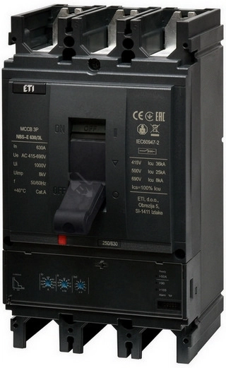 Obrázek produktu Jistič ETI NBS-E 630/3L 630A 3P 004673139 0