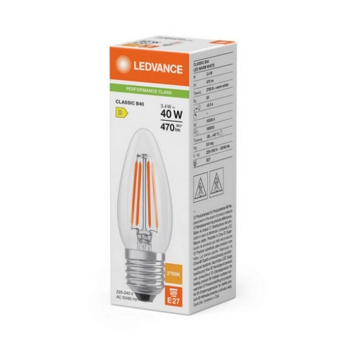LED žárovka E27 LEDVANCE Filament CL B FIL 3,4W (40W) teplá bílá (2700K) (obrázek 3)
