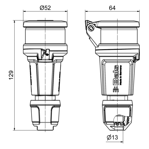 Spojka/zásuvka Bals 7490-1 230V/16A IP54