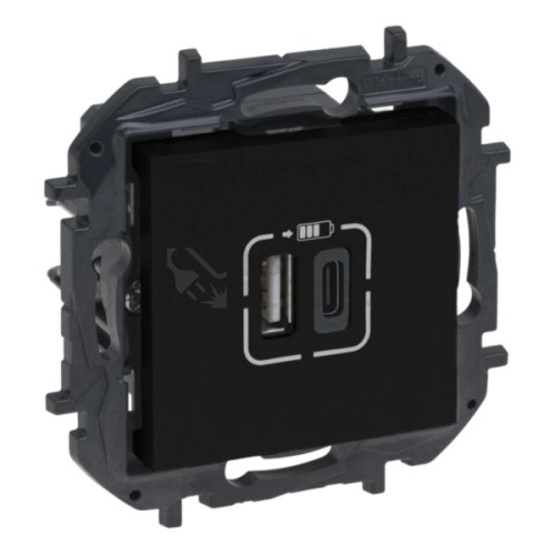 Legrand Niloé Step nabíječka USB A+C černá 3A 863540B
