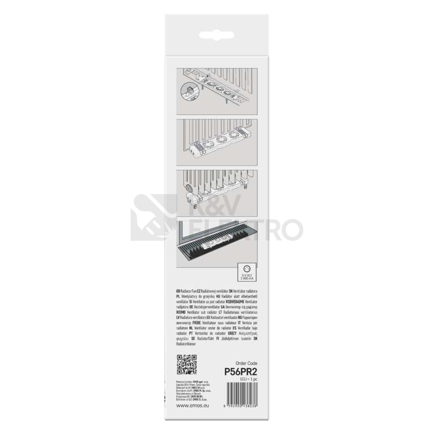 Obrázek produktu Ventilátor EMOS pod radiátor EMOS DUO bílý P56PR2 18