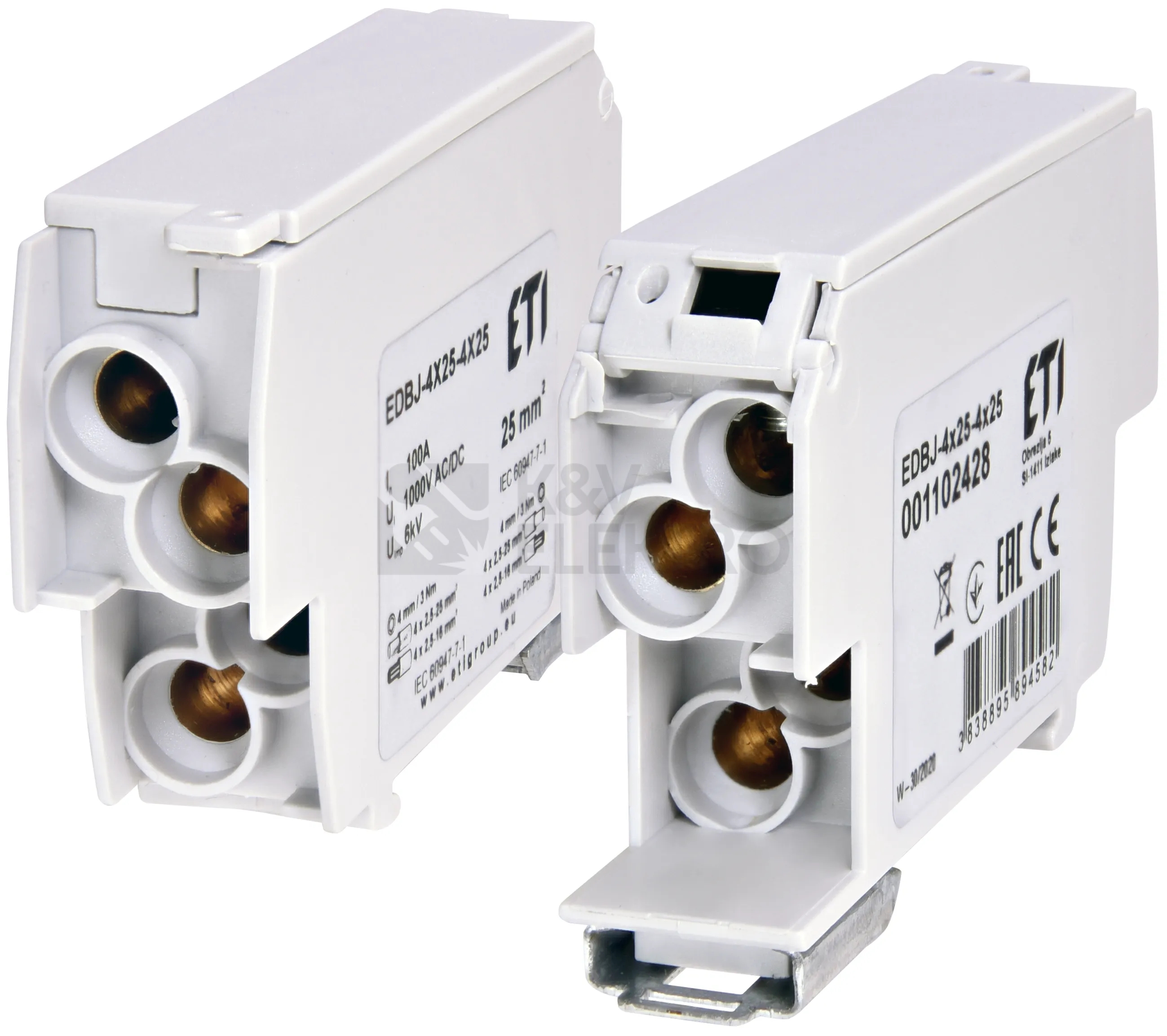 Obrázek produktu Distribuční blok ETI EDBJ-4x25-4x25 šedá 001102428 0