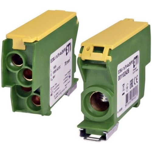 Distribuční blok ETI EDBJ-1x70-4x25/PE žlutozelená 001102436