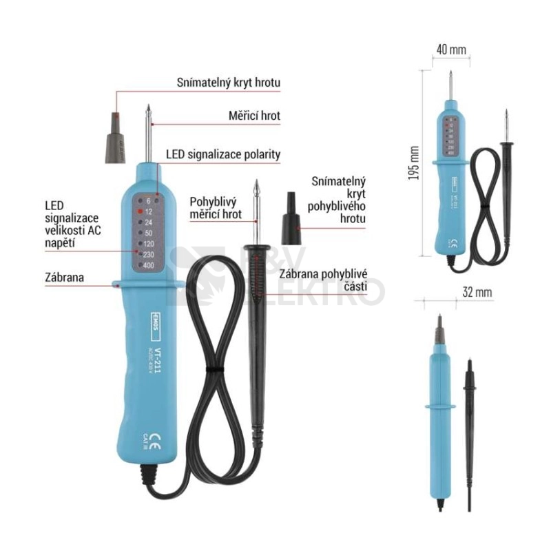 Obrázek produktu Zkoušečka napětí VT-211 EMOS M003BN 9
