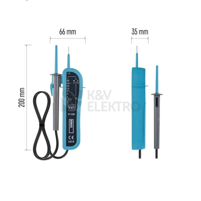 Obrázek produktu Zkoušečka napětí VT-320 EMOS M0012AN 6