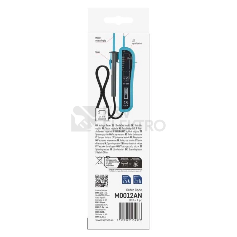 Obrázek produktu Zkoušečka napětí VT-320 EMOS M0012AN 12