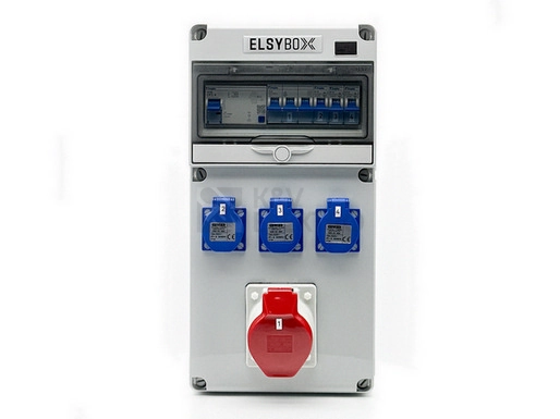 Obrázek produktu Zásuvková skříň ELSYBOX IP44 2x230V 1x400V/16A/5p P692F00120F jištěná s chráničem
0