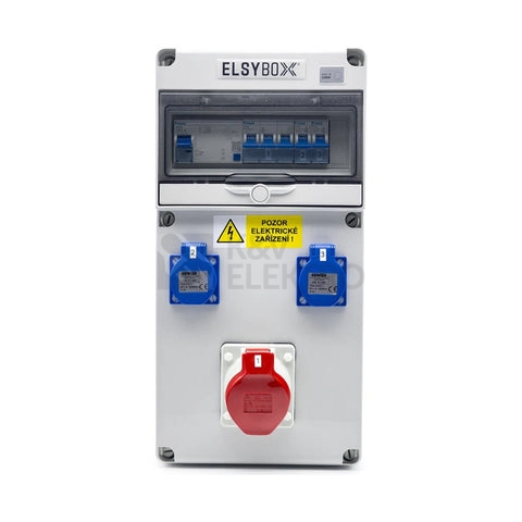 Obrázek produktu Zásuvková skříň ELSYBOX IP44 2x230V 1x400V/16A/5p P692F00120F jištěná s chráničem
0