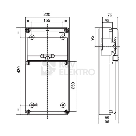 Obrázek produktu Zásuvková skříň ELSYBOX IP44 2x230V 1x400V/16A/5p P692F00120F jištěná s chráničem
2
