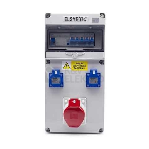 Obrázek produktu Zásuvková skříň ELSYBOX IP44 2x230V 1x400V/32A/5p P692F01020F jištěná s chráničem
0