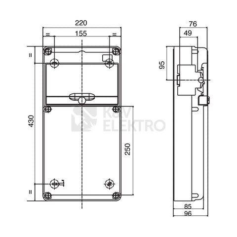 Obrázek produktu Zásuvková skříň ELSYBOX IP44 2x230V 1x400V/32A/5p P692F01020F jištěná s chráničem
2