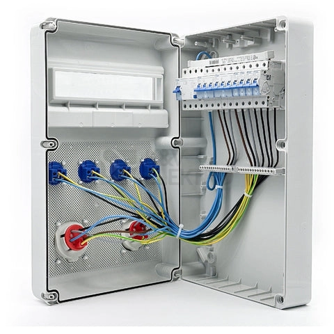 Obrázek produktu Zásuvková skříň ELSYBOX IP44 4x230V 1x400V/16A/5p 1x400V/32A/5p P698F01140F jištěná s chráničem
2