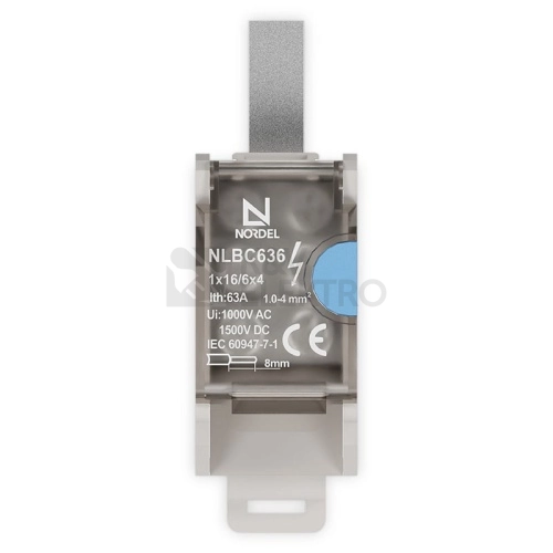 Obrázek produktu Svorka rozbočovací připojovací vstup 16mm2 / výstup 6x4mm2 Al/Cu 63A NORDEL NLBC 636 2