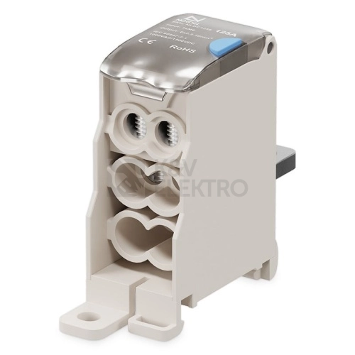 Obrázek produktu Svorka rozbočovací připojovací vstup M6 / výstup 6x10mm2 Al/Cu 125A NORDEL NLBC 1256 0