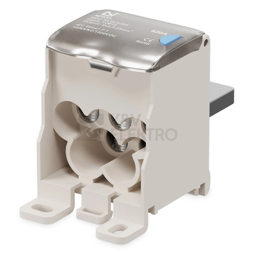 Obrázek produktu Svorka rozbočovací připojovací vstup M10 / výstup 5x35mm2 Al/Cu 630A NORDEL NLBC 6305 0
