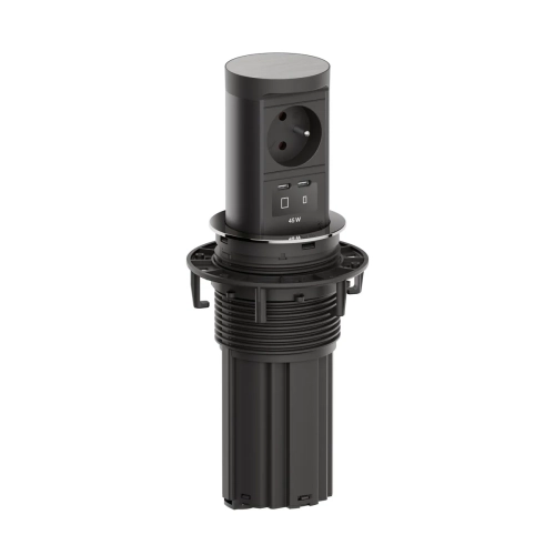 Výsuvný sloupek BACHMANN BM0020571 Elevator 2 1x230V 1xUSB C/C 45W vzhled nerez