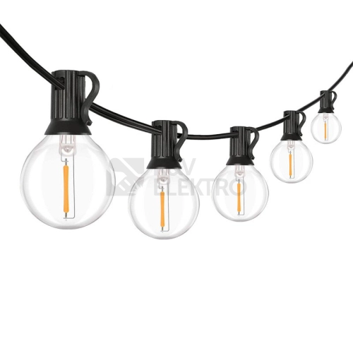 LED venkovní řetěz s žárovkami 25 žárovek 15m+5m 750lm teplá bílá WO794-1