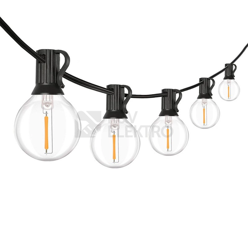Obrázek produktu LED venkovní řetěz s žárovkami 25 žárovek 15m+5m 750lm teplá bílá WO794-1 0