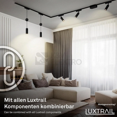 Obrázek produktu Startovací sada lištový systém BRILONER 200cm 2x 48V lišta 4 LED spoty s trafem černá 8025045 3