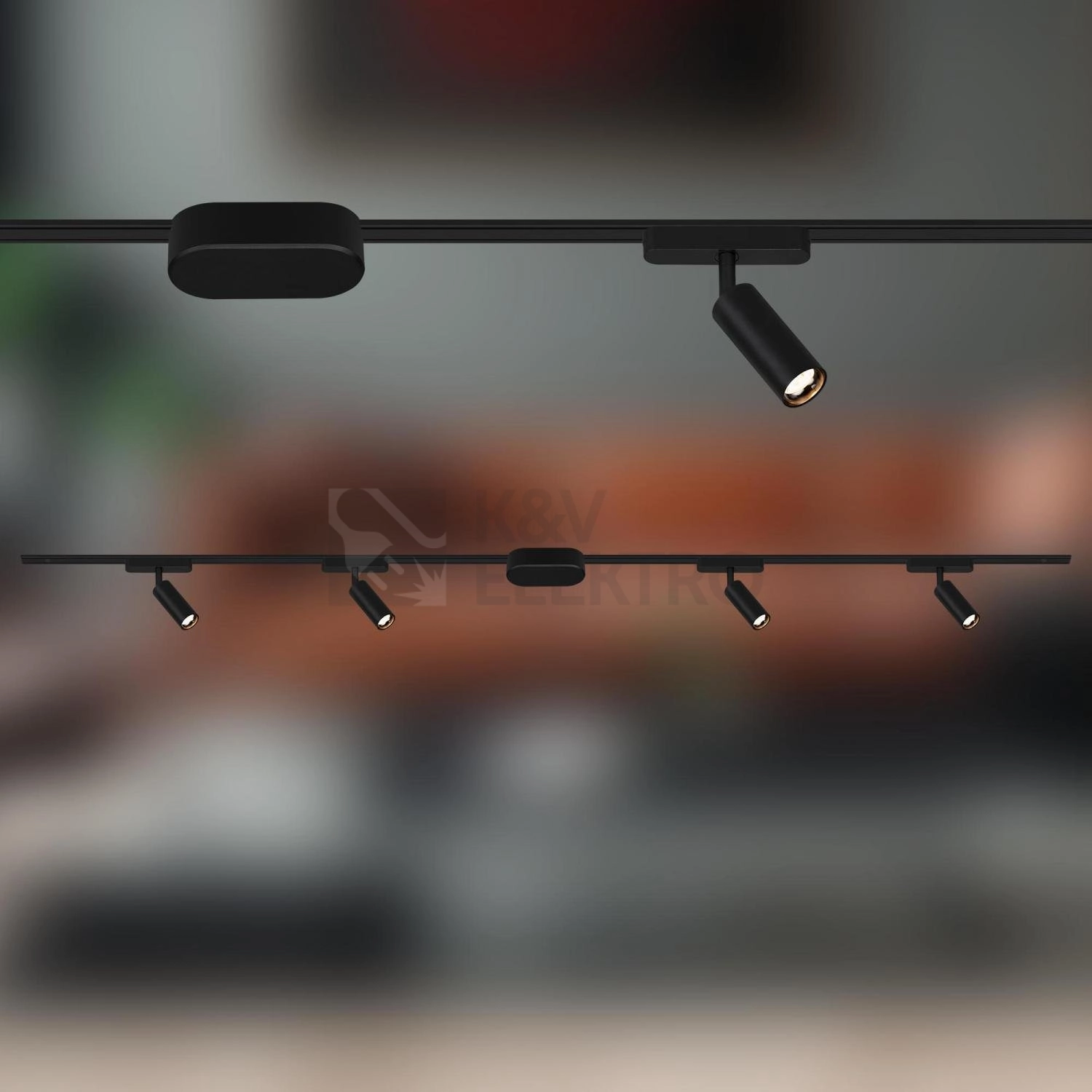 Obrázek produktu Startovací sada lištový systém BRILONER 200cm 2x 48V lišta 4 LED spoty s trafem černá 8025045 8