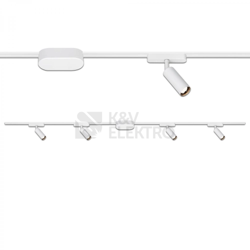 Startovací sada lištový systém BRILONER 200cm 2x 48V lišta 4 LED spoty s trafem bílá 8025046