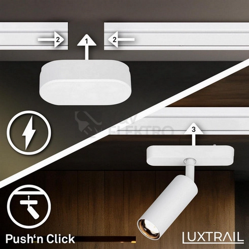 Obrázek produktu Startovací sada lištový systém BRILONER 200cm 2x 48V lišta 4 LED spoty s trafem bílá 8025046 3