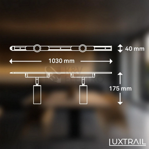 Obrázek produktu Lištový systém BRILONER Luxtrail prodlužovací sada 2x LED spoty černá 8026025 5