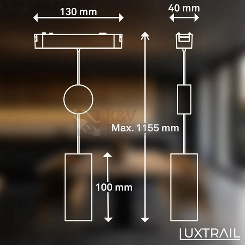 Obrázek produktu Lištové LED svítidlo BRILONER Luxtrail 48V závěsné svítidlo nastavitelná výška bílé 8032016 7