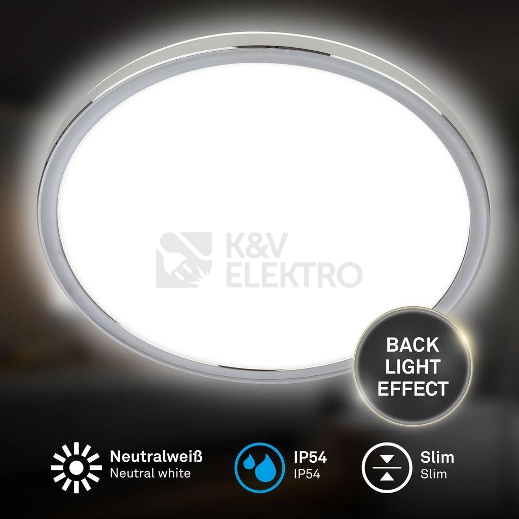 Obrázek produktu LED svítidlo BRILONER Pulap průměr 29,3cm 18W IP54 neutrální bílá chrom 3872018 4
