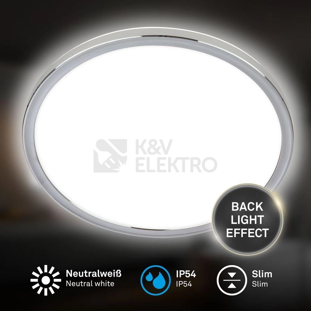 Obrázek produktu LED svítidlo BRILONER Pulap průměr 42cm 22W IP54 neutrální bílá chrom 3873018 2
