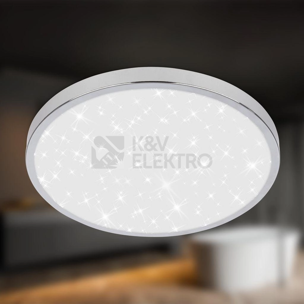 Obrázek produktu LED stropní svítidlo BRILONER Tak průměr 24cm 12W IP44 hvězdné nebe chrom 3933018 1
