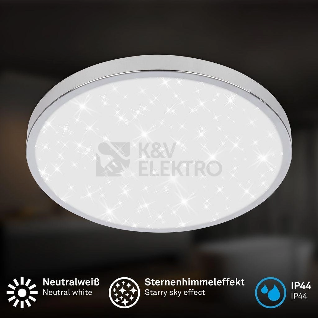 Obrázek produktu LED stropní svítidlo BRILONER Tak průměr 24cm 12W IP44 hvězdné nebe chrom 3933018 2