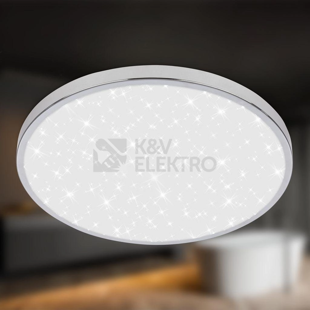 Obrázek produktu LED stropní svítidlo BRILONER Tak průměr 33cm 22W IP44 hvězdné nebe chrom 3934018 1
