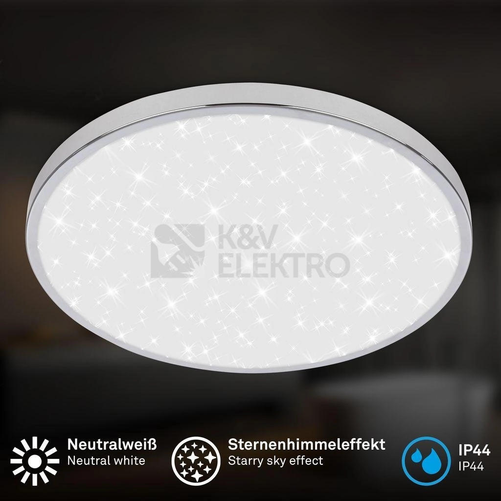 Obrázek produktu LED stropní svítidlo BRILONER Tak průměr 33cm 22W IP44 hvězdné nebe chrom 3934018 2