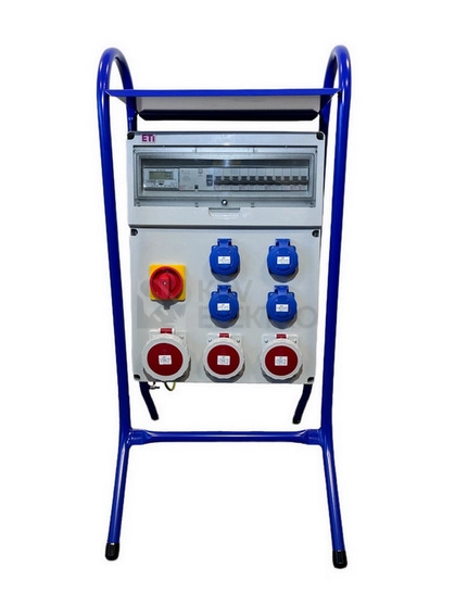Obrázek produktu Staveništní rozvaděč ETI EDS19S RCD 4/3 16/32/VYP/E B elektroměr vypínač chránič zásuvky 1x32A 5p 2x16A 5p 4x230V 004483520 0