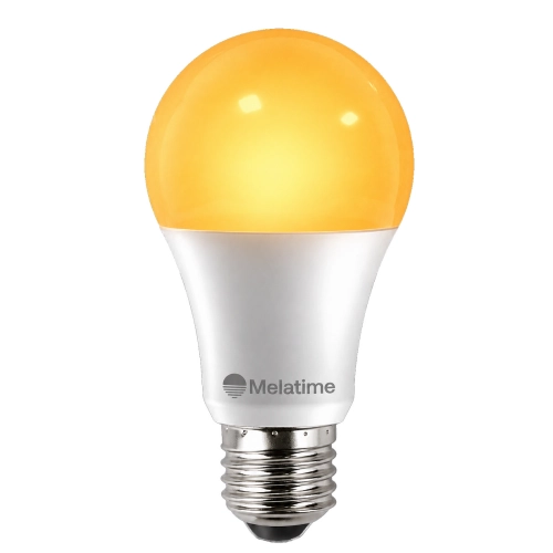 LED žárovka E27 Lumbio MELATIME Amber Night 8W jantarové světlo bez modrého spektra (1500K)