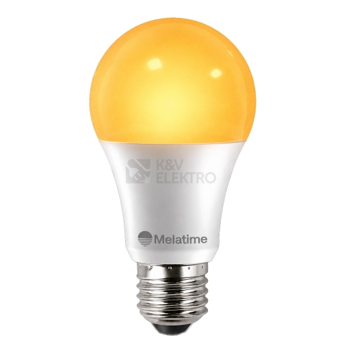 LED žárovka E27 Lumbio MELATIME Amber Night 8W jantarové světlo bez modrého spektra (1500K)